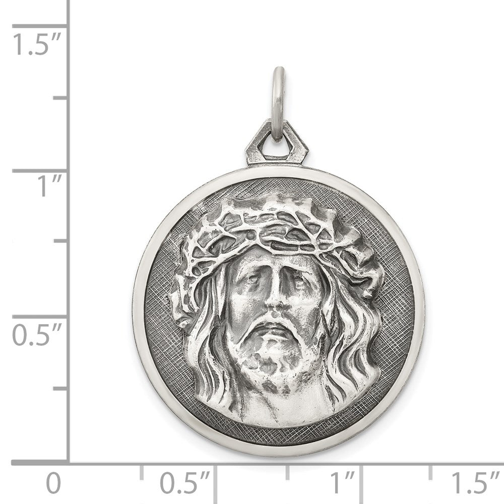 Sterling Silver Antiqued Ecce Homo Medal QC3449