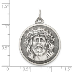 Sterling Silver Antiqued Ecce Homo Medal QC3449