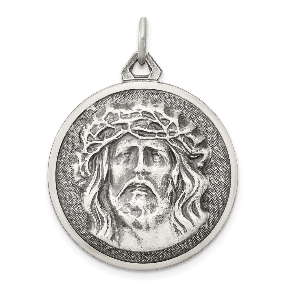 Sterling Silver Antiqued Ecce Homo Medal QC3449