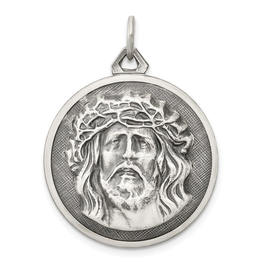Sterling Silver Antiqued Ecce Homo Medal QC3449