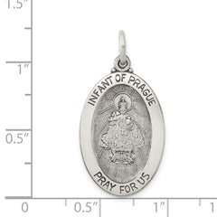 Sterling Silver Antiqued Infant of Prague Medal QC3450