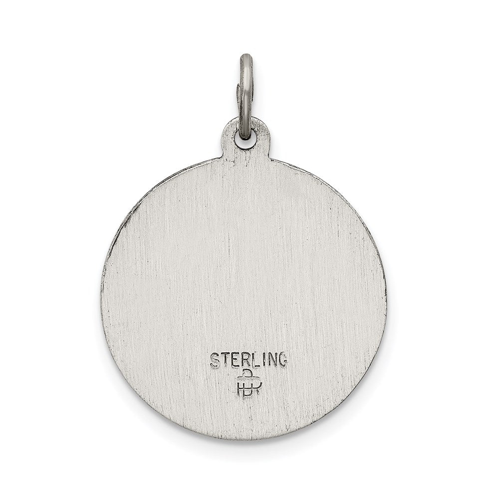 Sterling Silver Antiqued Sacred Heart of Jesus Medal QC3459