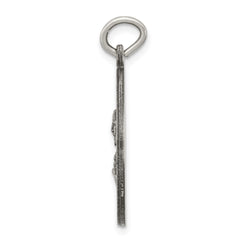 Sterling Silver Antiqued Sacred Heart of Jesus Medal QC3460