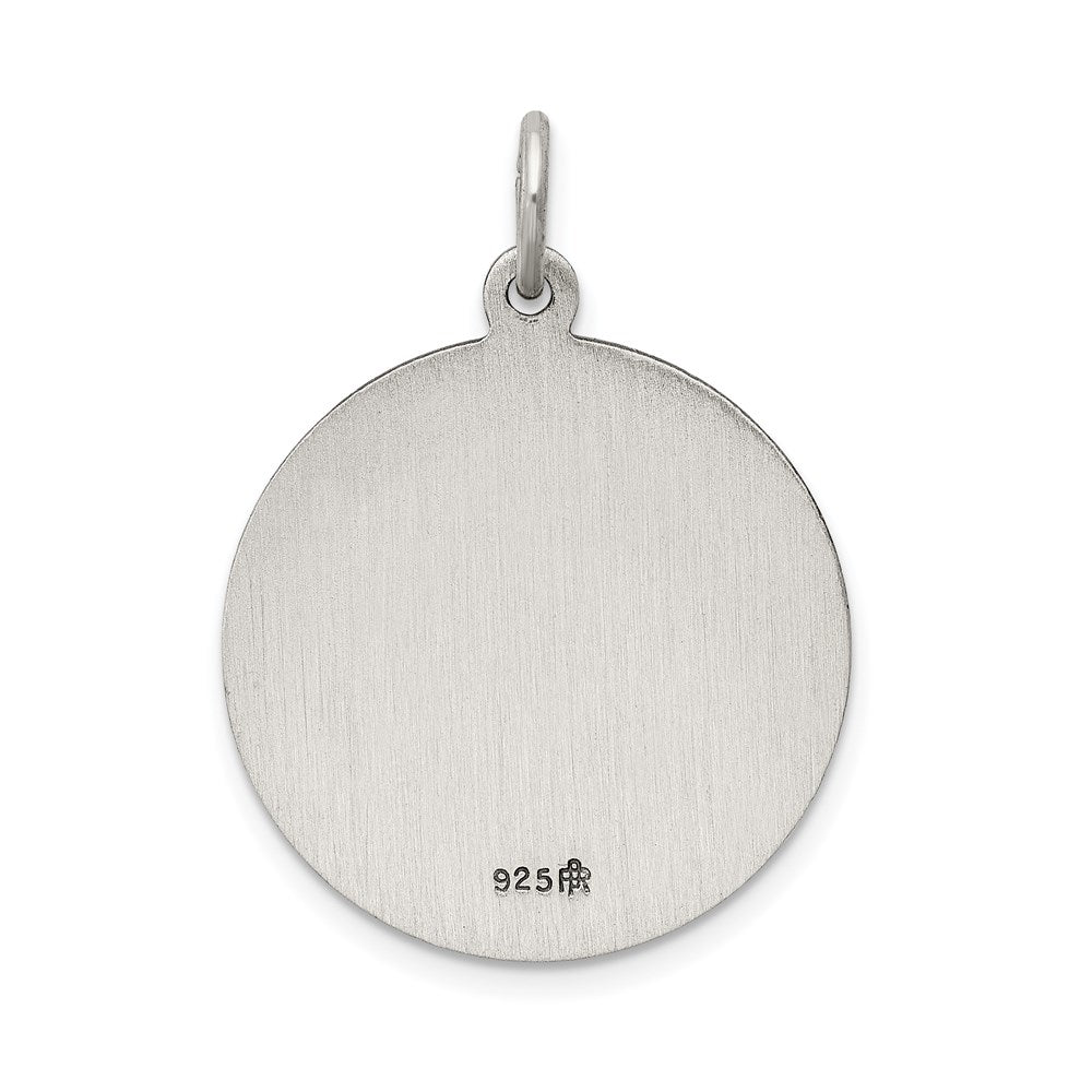 Sterling Silver Antiqued Sacred Heart of Jesus Medal QC3460