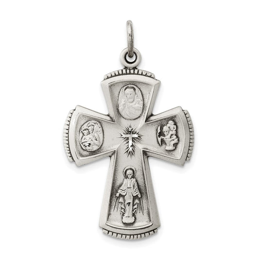 Sterling Silver Antiqued Cross Pendant QC3467