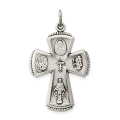 Sterling Silver Antiqued Cross Pendant QC3467