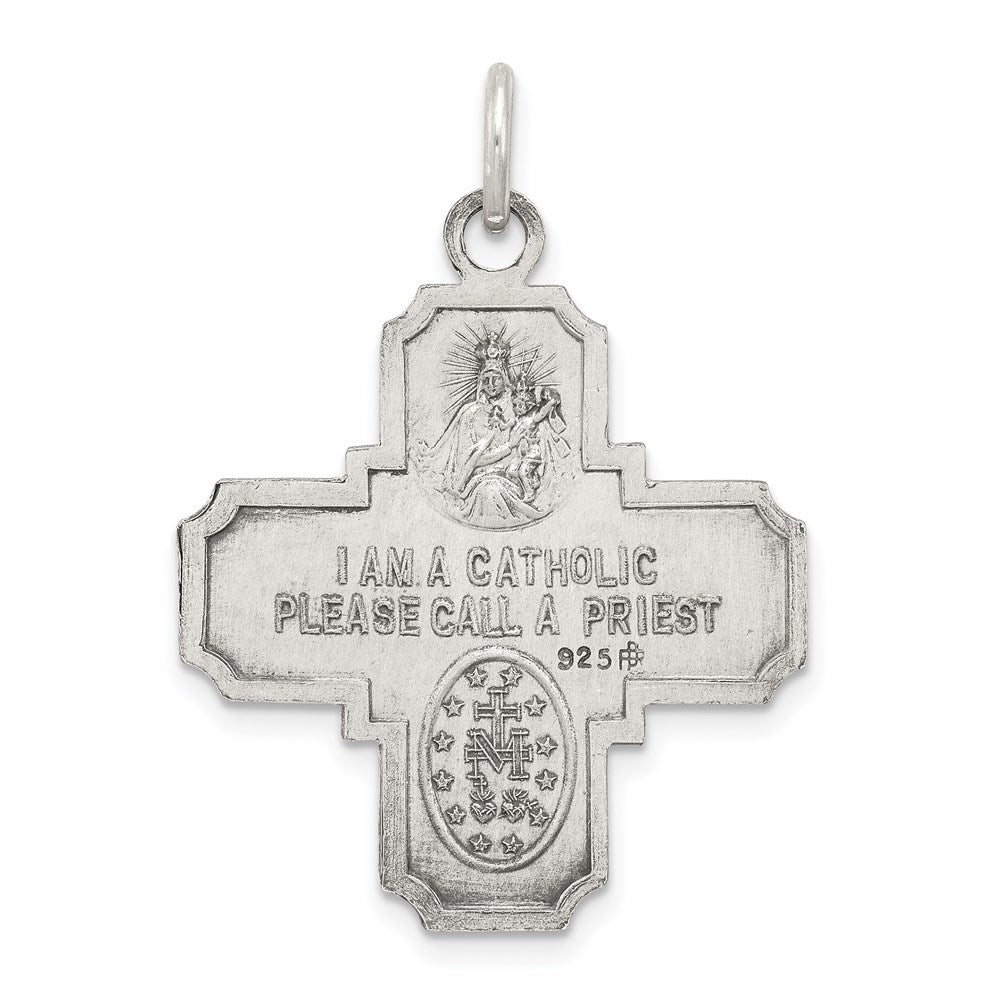 Sterling Silver Antiqued 4-way Medal QC3468