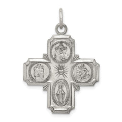 Sterling Silver Antiqued 4-way Medal QC3468