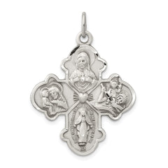Sterling Silver Antiqued 4-way Medal QC3469