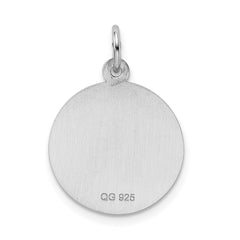 Sterling Silver Rhodium-plated Happy Birthday Disc Charm QC347