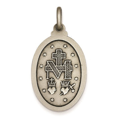 Sterling Silver Antiqued Miraculous Medal QC3485