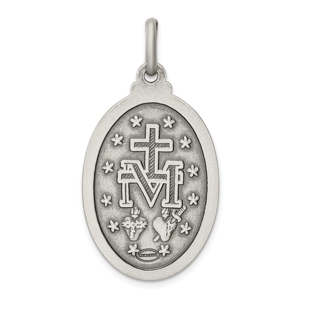 Sterling Silver Antiqued Miraculous Medal QC3485