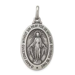 Sterling Silver Antiqued Miraculous Medal QC3485