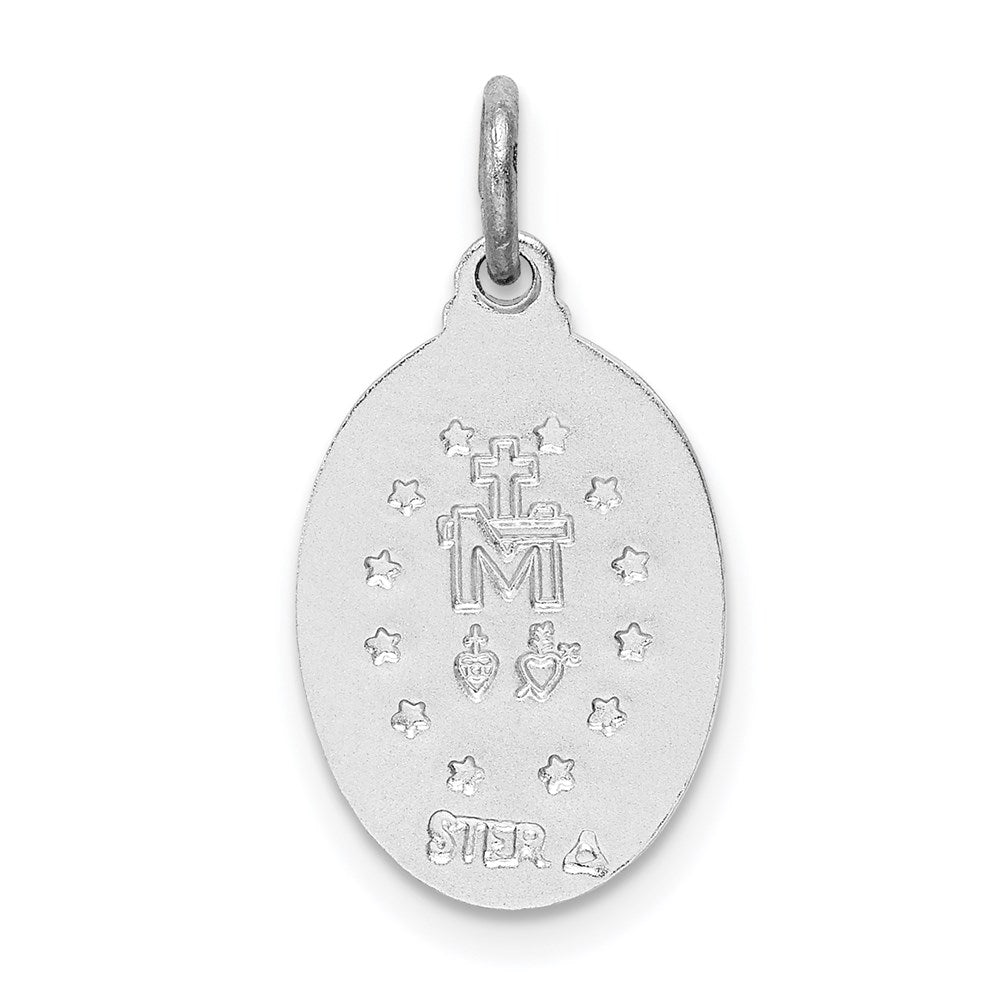 Sterling Silver Rhodium-plated Miraculous Medal QC3486