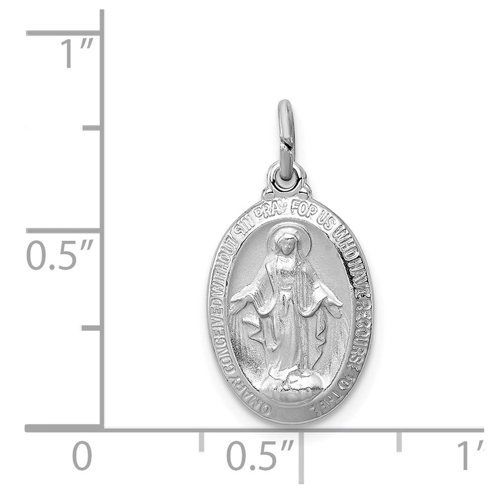Sterling Silver Rhodium-plated Miraculous Medal QC3486