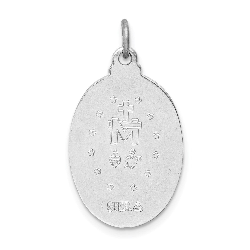 Sterling Silver Rhodium-plated Miraculous Medal QC3487