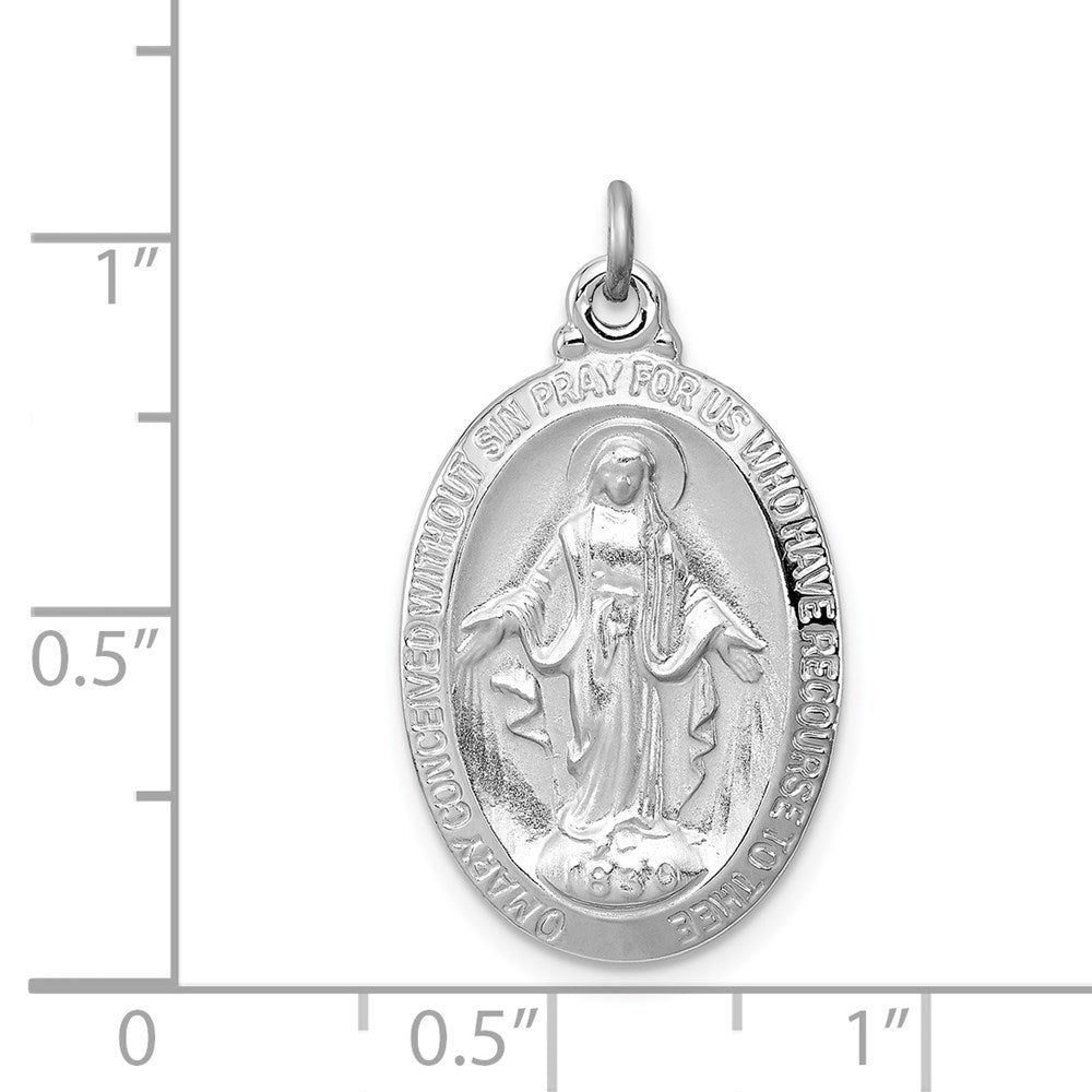 Sterling Silver Rhodium-plated Miraculous Medal QC3487