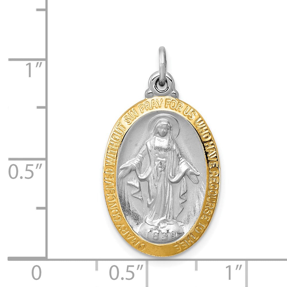 Sterling Silver Rhodium-plated Miraculous Medal QC3488