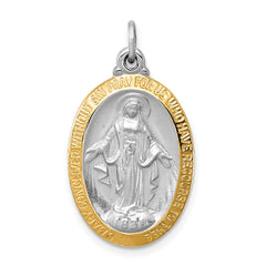 Sterling Silver Rhodium-plated Miraculous Medal QC3488