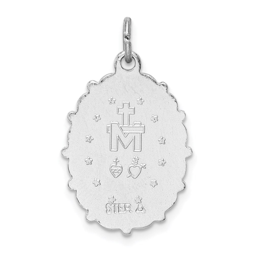 Sterling Silver Rhodium-plated Miraculous Medal QC3489