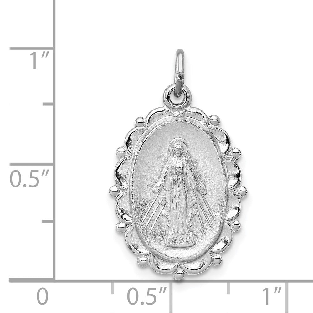 Sterling Silver Rhodium-plated Miraculous Medal QC3489