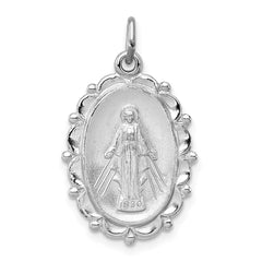 Sterling Silver Rhodium-plated Miraculous Medal QC3489