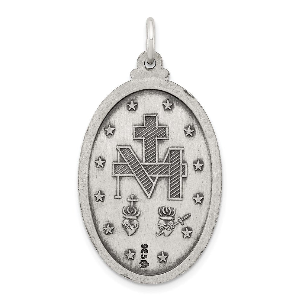 Sterling Silver Antiqued Miraculous Medal QC3492