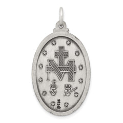 Sterling Silver Antiqued Miraculous Medal QC3492