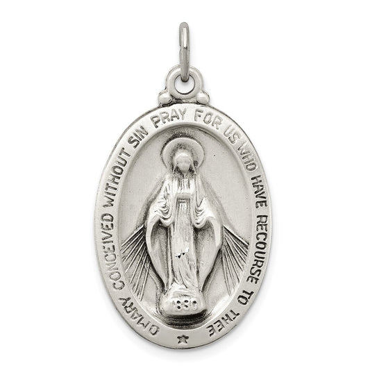 Sterling Silver Antiqued Miraculous Medal QC3495