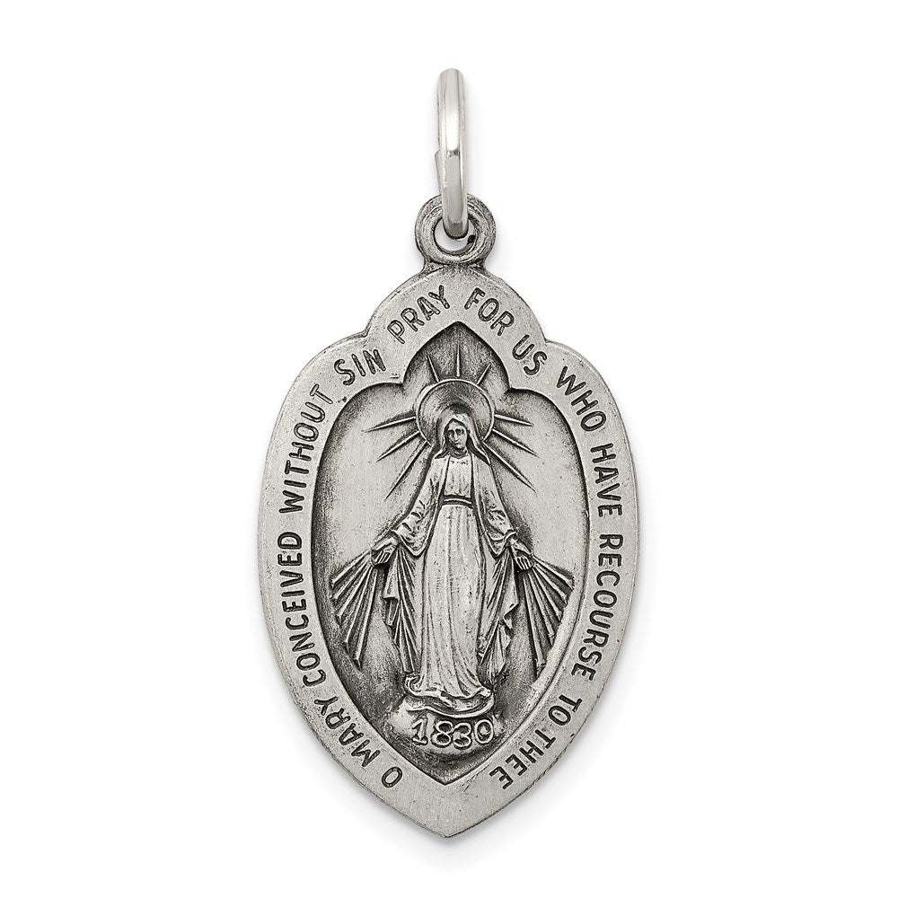 Sterling Silver Antiqued Miraculous Medal QC3497