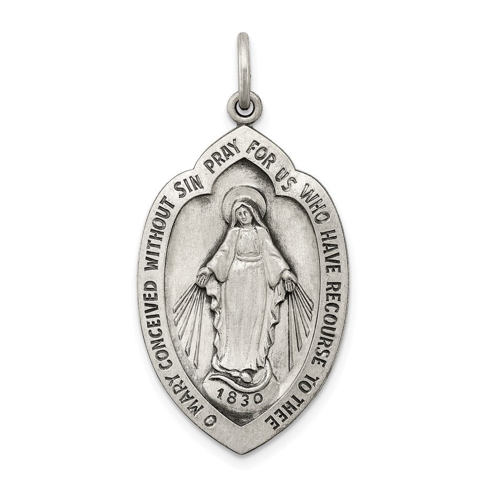 Sterling Silver Antiqued Miraculous Medal QC3498