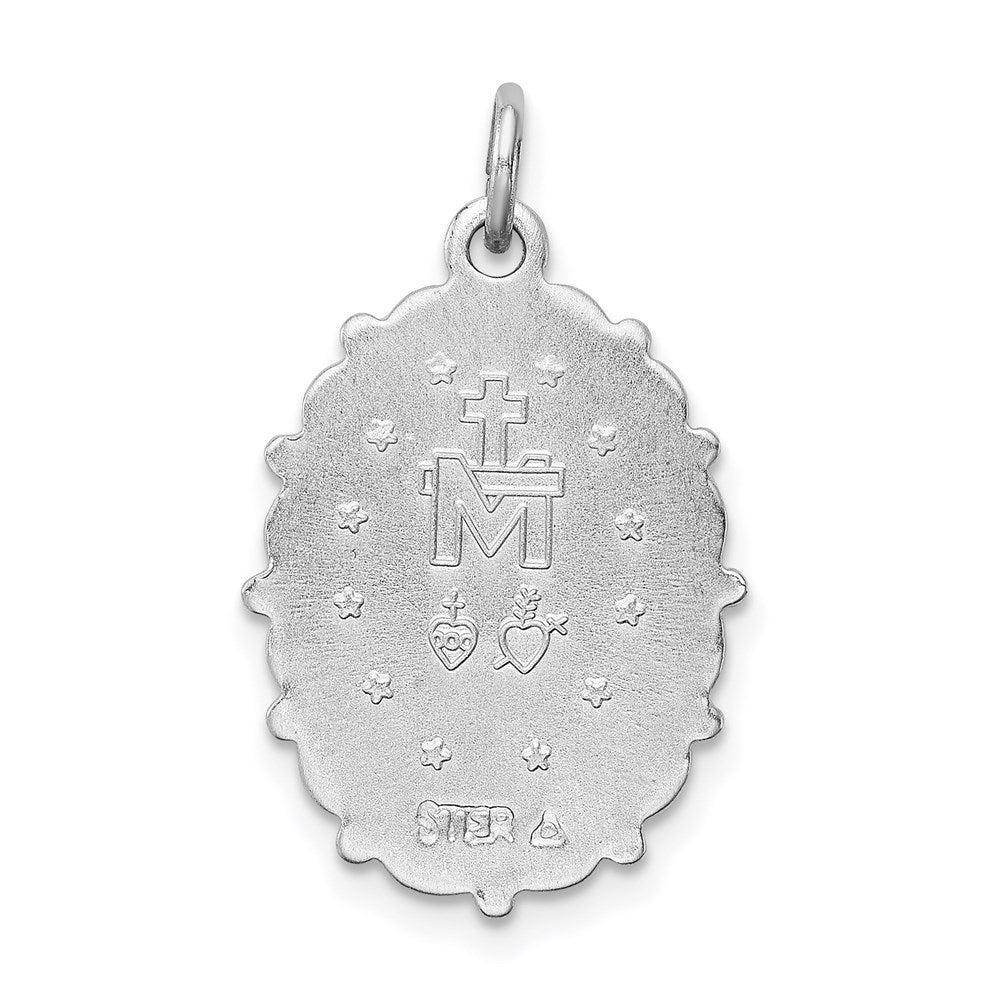 Sterling Silver Rhodium-plated Miraculous Medal QC3506