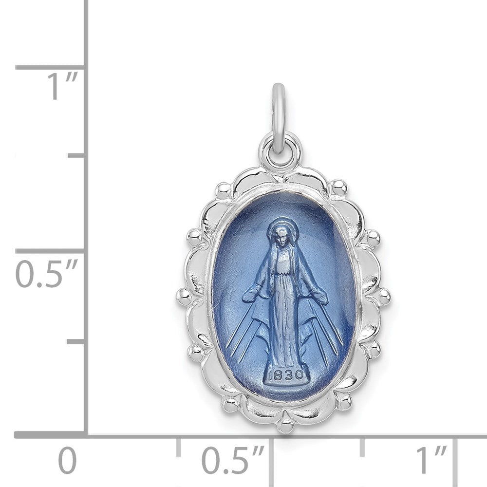 Sterling Silver Rhodium-plated Miraculous Medal QC3506