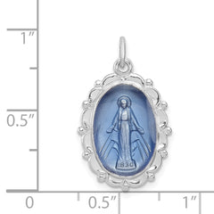 Sterling Silver Rhodium-plated Miraculous Medal QC3506