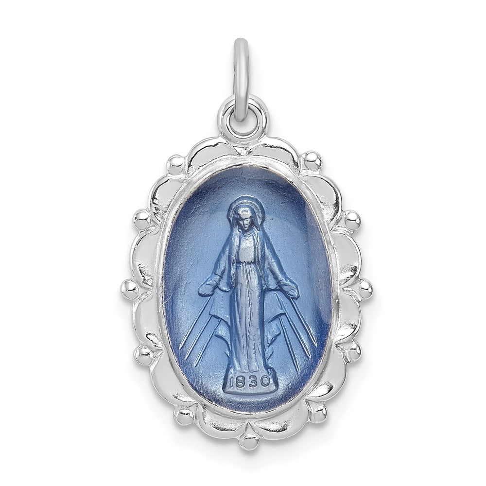Sterling Silver Rhodium-plated Miraculous Medal QC3506