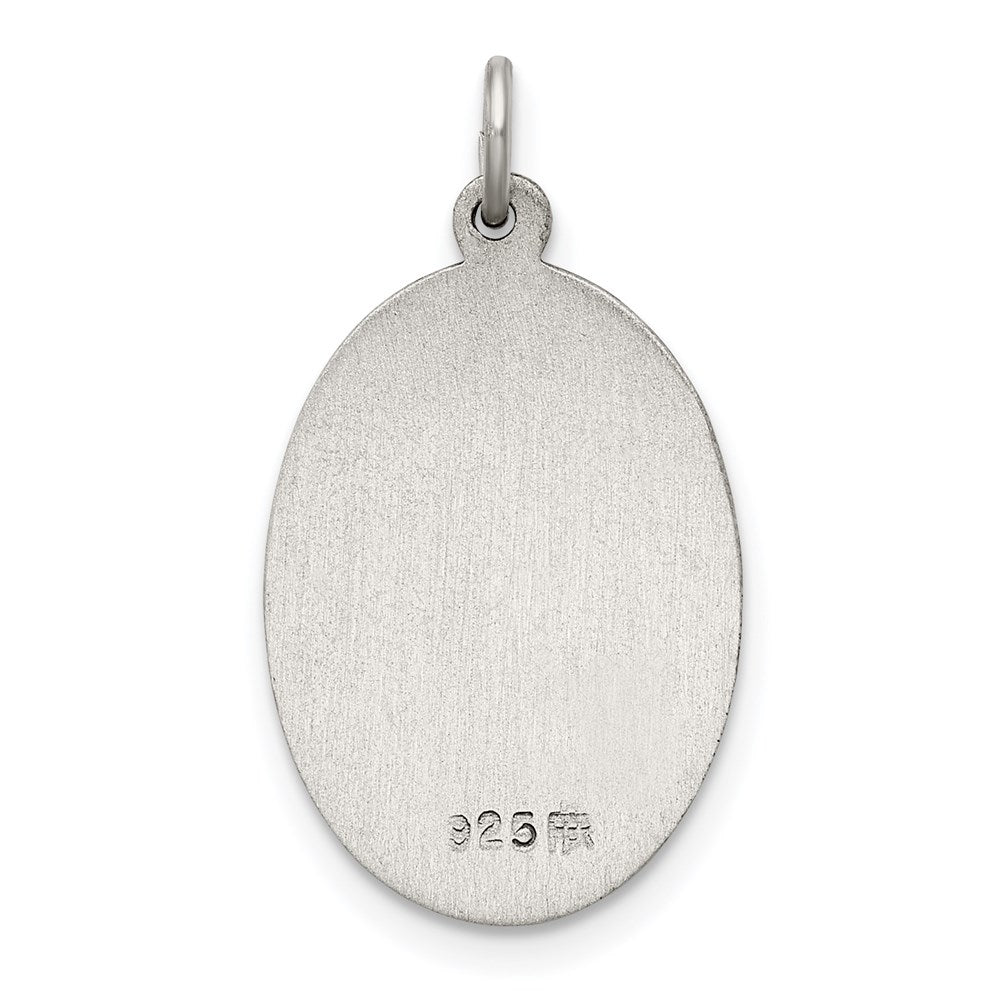 Sterling Silver Antiqued Our Lady of Perpetual Help Oval Medal QC3514