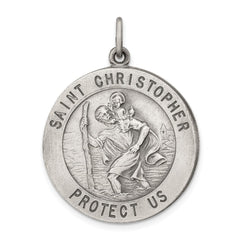 Sterling Silver Antiqued St. Christopher Medal QC3523