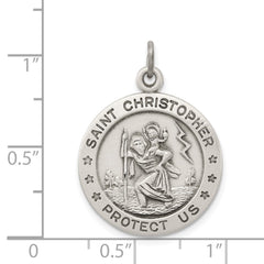 Sterling Silver Antiqued St. Christopher Medal QC3526