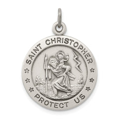 Sterling Silver Antiqued St. Christopher Medal QC3526