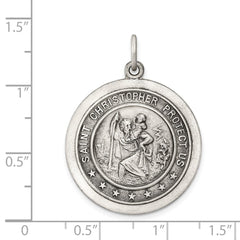 Sterling Silver Antiqued St. Christopher Medal QC3528