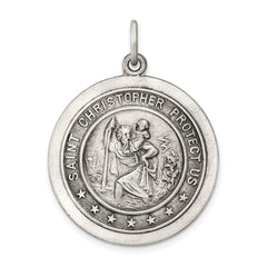 Sterling Silver Antiqued St. Christopher Medal QC3528