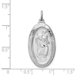 Sterling Silver Rhodium-plated St. Christopher Medal QC3554