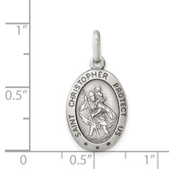 Sterling Silver Antiqued St. Christopher Medal QC3555