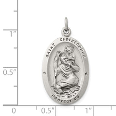 Sterling Silver Antiqued St. Christopher Medal QC3559