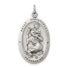 Sterling Silver Antiqued St. Christopher Medal QC3559