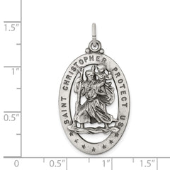 Sterling Silver Antiqued St. Christopher Medal QC3561