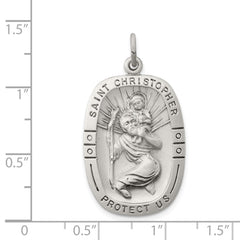 Sterling Silver Antiqued St. Christopher Medal QC3562