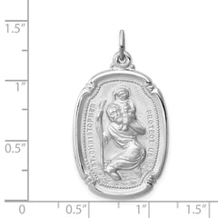 Sterling Silver Rhodium-plated St. Christopher Medal QC3563