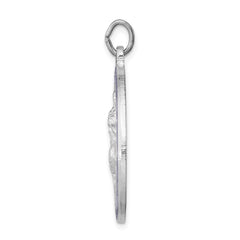 Sterling Silver Rhodium-plated Enameled St. Christopher Medal QC3565