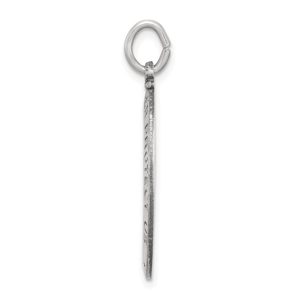 Sterling Silver Antiqued St. Christopher Basketball Medal QC3567